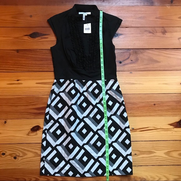 MaxandCleo Black White Ruffle Work Dress, NWT, 4 - Picture 11 of 16